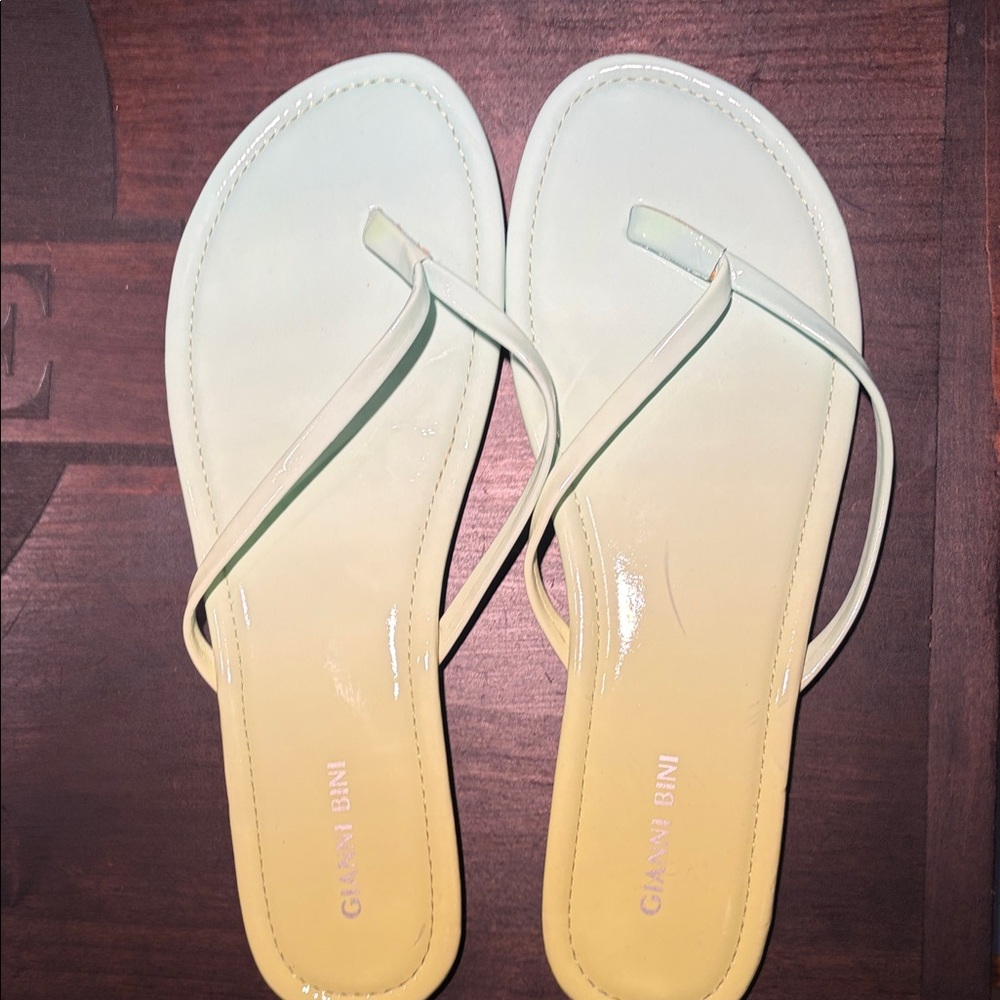 Gianni Bini Pastel Yellow and White Sandals